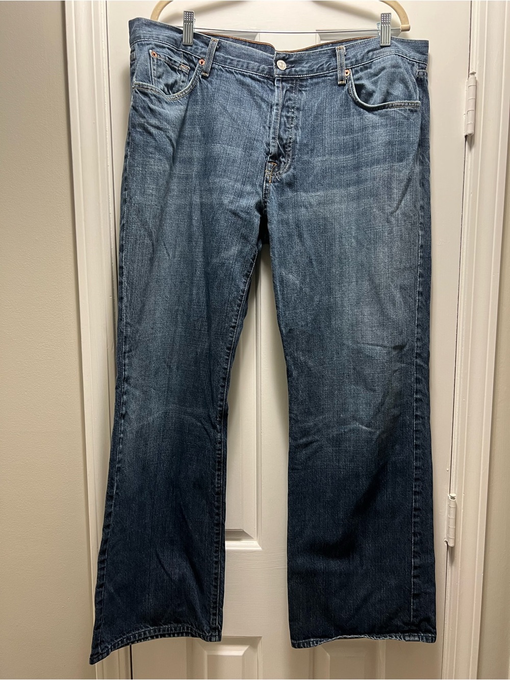 7 For All Mankind Men's Bootcut Jeans in Medium Blue